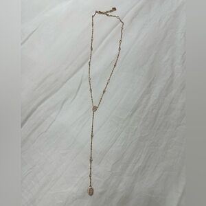 Kendra Scott Claudia Lariat Y Drop Necklace Rose Gold tone iridescent dr…